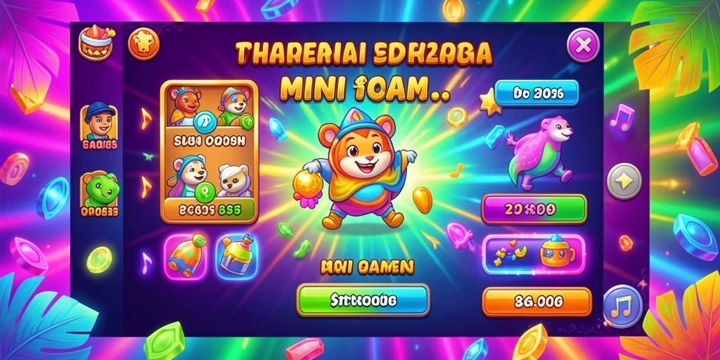 Tampilan menu dengan berbagai opsi permainan yang menarik.